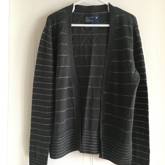 American Eagle Outfitters Grey Striped Cardigan - Picture 6 of 7
